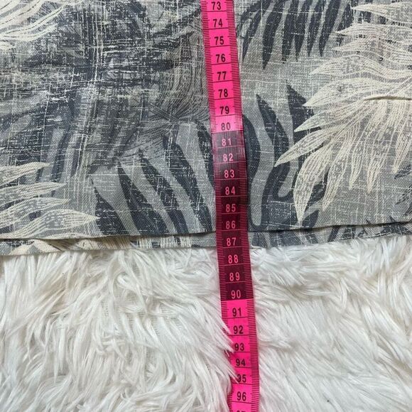 Tasso Elba Silk Linen Shirt Palm Beachy Mens 2XL Tall Blue White Short Sleeve Ha - Picture 5 of 7